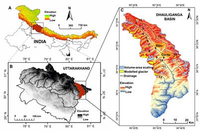 Glacier-Surface Velocity Derived Ice Volume and Retreat Assessment in the Dhauliganga Basin, Central Himalaya – A Remote Sensing and Modeling Based Approach